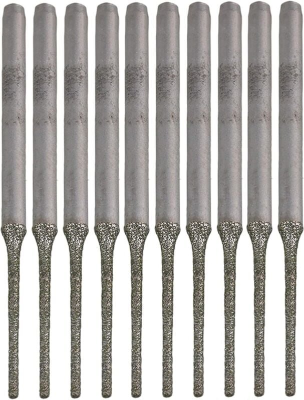 Shining House - 10 Stück Diamantbohrer mit verlängerter Silberspitze zum Bohren von Löchern in Mineralien, Perlen, Achat...