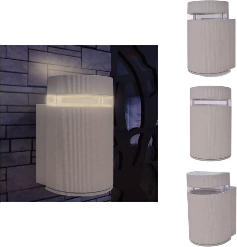 Outdoor halbzylindrische Wandleuchte grau Aluminium - Außenleuchte - Wandleuchte - LED-Leuchte - Gartenlicht - Terrasse ...