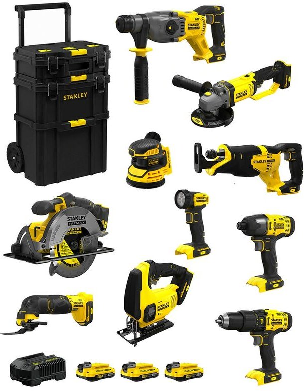 Thumbnail - Stanley - FatMax Kit SVK1000 (SFMCH900+SFMCG400+SFMCD711+SFMCF800+SFMCS500+ SFMCS600+SFMCW220+SFMCS300+SFMCE500+SFMCL020...