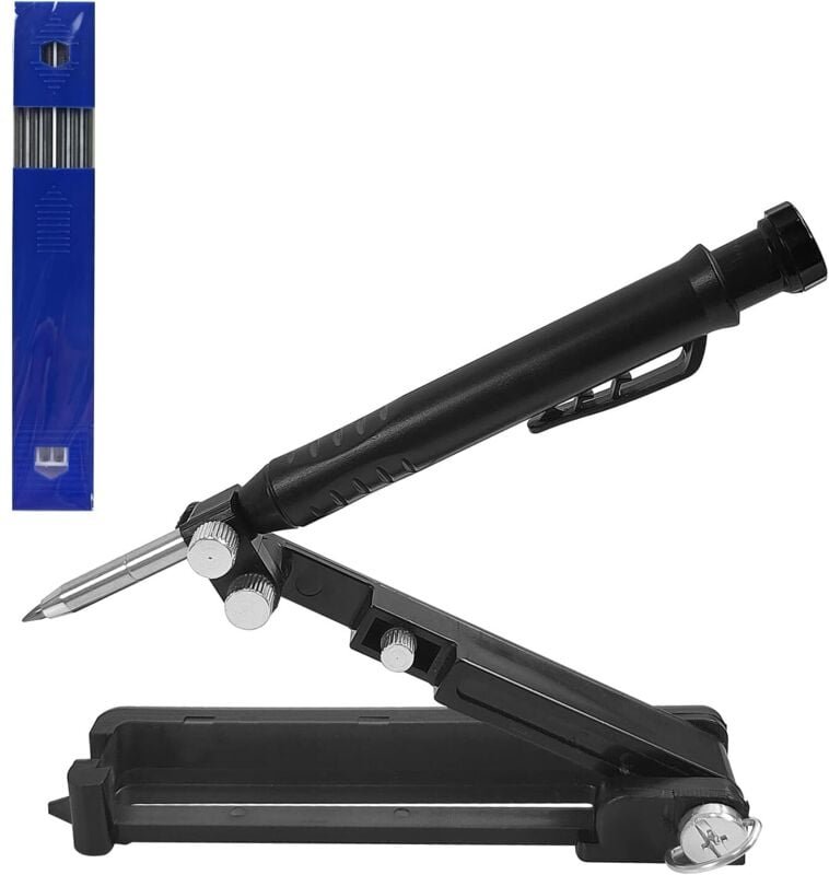 Multifunktionales Anreißwerkzeug mit 6 Marker-Nachfüllungen, Saker 3-in-1-Tiefloch-Holzbearbeitungsstifte, Anreißwerkzeu...