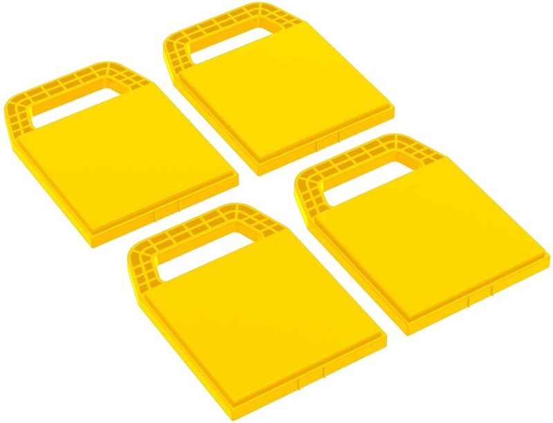 Wiltec - Unterlegplatten 4er Set, Stützplatten aus hdpe mit Tragegriff und Fixierband, Kunststoff Unterleger 23,2 x 17 x...