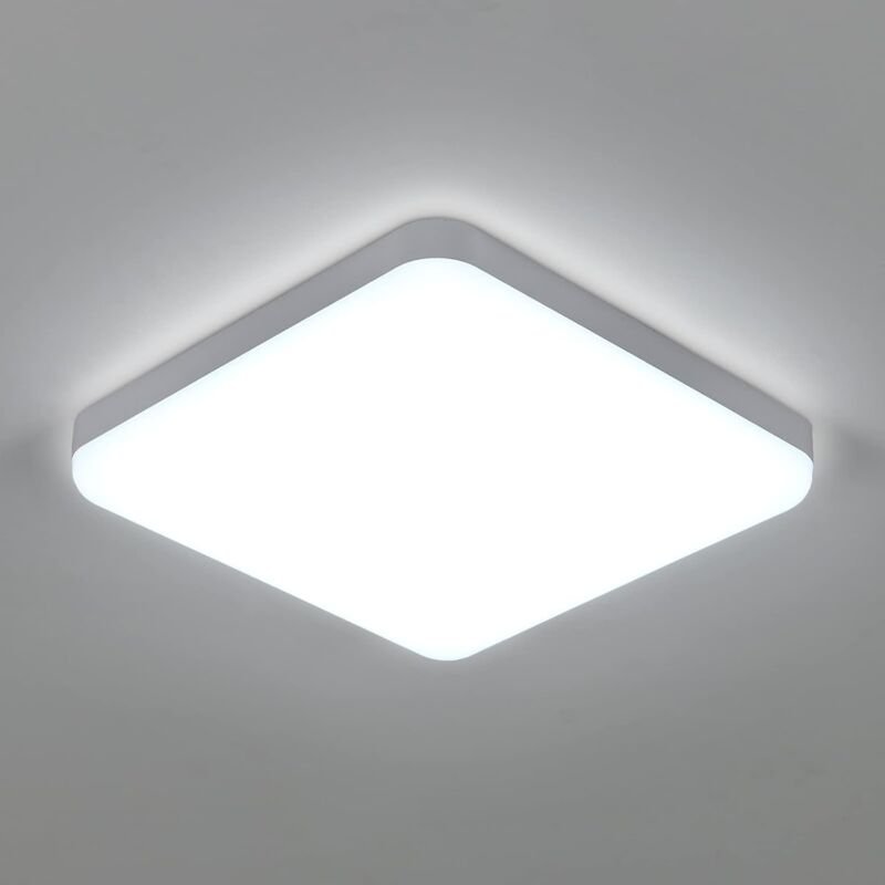 Led Deckenleuchte 32W 3600LM, Wasserdicht IP54, Deckenlampe für Badezimmer Küche Flur Balkon 25cm - Kaltweißes Licht 650...