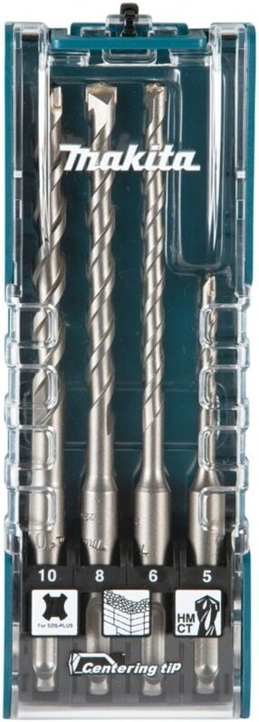 E-13596 Stein-Spiralbohrer-Set 4teilig 5 mm, 6 mm, 8 mm, 10 mm SDS-Plus 1 Set - Makita