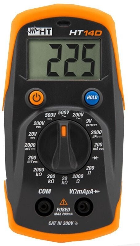Ht Italia - ht Instruments HT14D Hand-Multimeter digital cat ii 600 v, cat iii 300 v Anzeige (Counts): 2000