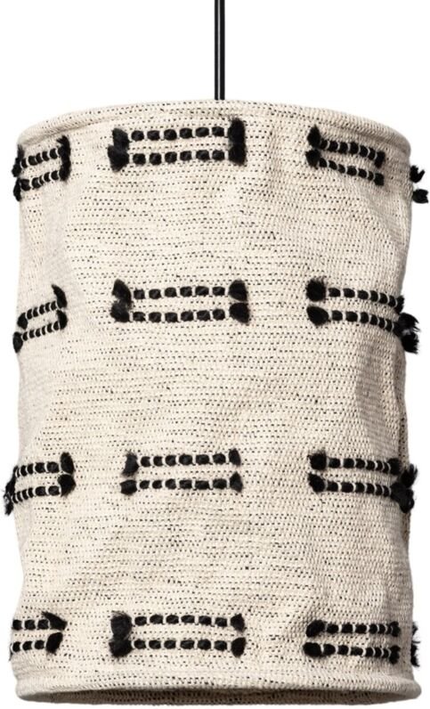 Pendelleuchte aus Baumwolle Sioux Large Weiß / Schwarz