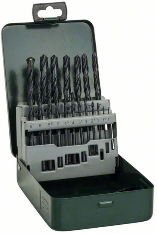 Bosch - Accessories 2607019435 hss Metall-Spiralbohrer-Set 19teilig rollgewalzt din 338 Zylinderscha