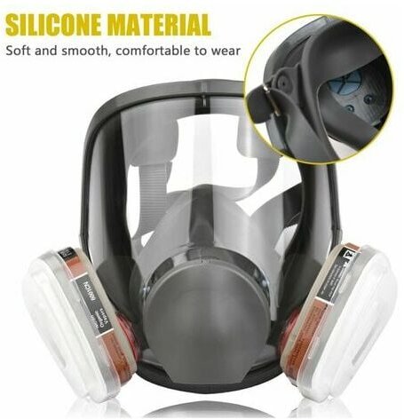 16-in-1-Vollmaske aus Silikon. 1 Maskenkörper + 2 x Filterkartuschen 3 + 2 x Filterkappen + 10 Filterpads + 1 Aufbewahru...