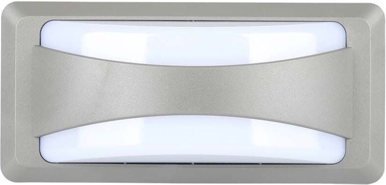 V-tac - LED-Wandleuchte Softlight Bulkhead IP65 Wasserdicht Grau 12W 1160 Lumen 4000K