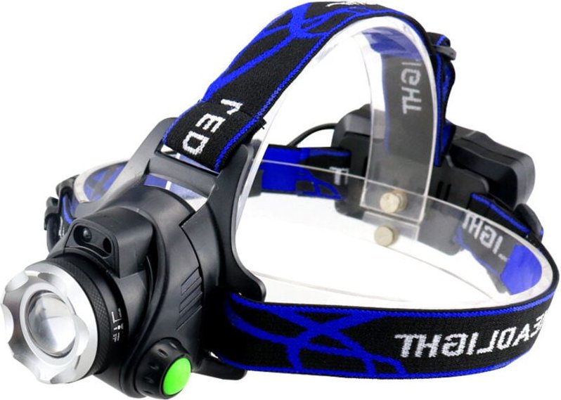 Wiederaufladbare LED-Stirnlampe, 1200 lm, IP64, wasserdicht, Stirnlampe, zoombar, 3 Modi, mit USB-Kabel, 2 18650-Batteri...