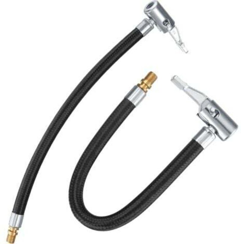 2 Reifenfüllpumpenschläuche, 35 cm Ventilfüllschlauch, Fahrradschlauch, Autoreifen-Adapter, Auto-Luftgummi, Schwarz, Ein...