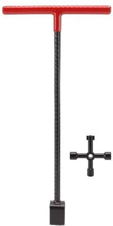 Wasserzählerschlüssel, 4-Wege-T-Griff-Multifunktionsschlüssel für Absperrventile an Hauptwasserleitungen