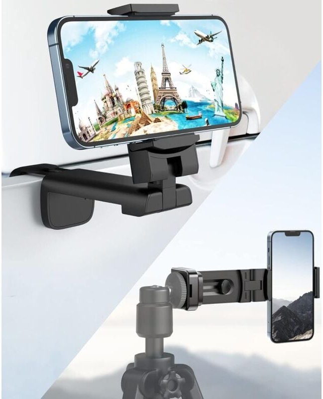 Thumbnail - Handy Halterung Schreibtisch,Verstellbare Klemmhalterung Handy,360 drehbare Flugzeug Halterung,Tragbarer Halterung Handy...