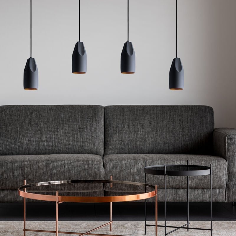 Paco Home Pendelleuchte Hängelampe Esszimmer Küchenlampe Hängend Esstischlampe Innen Gold Grau-Gold, Design I