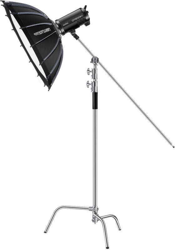 Mophorn C-Ständer – Max. Höhe 10,83 ft/330 cm, Hochleistungs-Fotolichtständer aus Edelstahl. 4,8 – 9,8 ft verstellbar, 4...