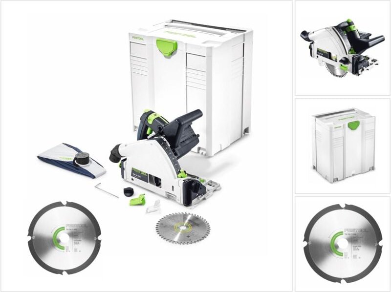 Festool TSC 55 Li REB Akku Tauchsäge 36V ( 2x18V ) ( 201395 ) 160 mm Brushless Solo im Systainer + Diamant-Sägeblatt - o...