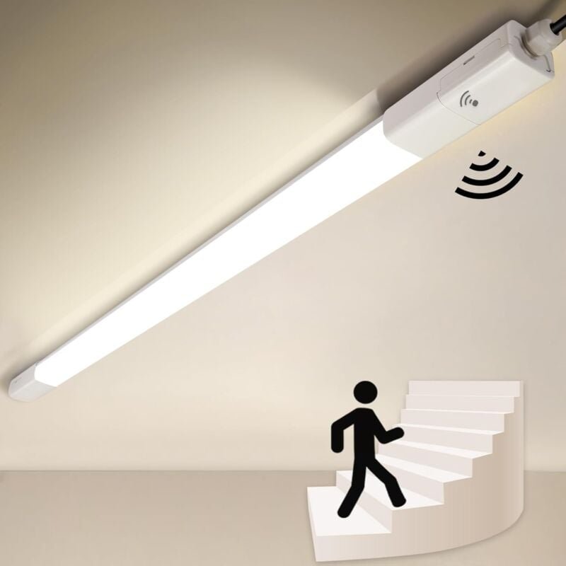 1 Stück Tonffi led Feuchtraumleuchte mit Bewegungsmelder, 36W 115CM Verknüpfbar led Sensor Röhrelampe, Neutralweiß Wandl...