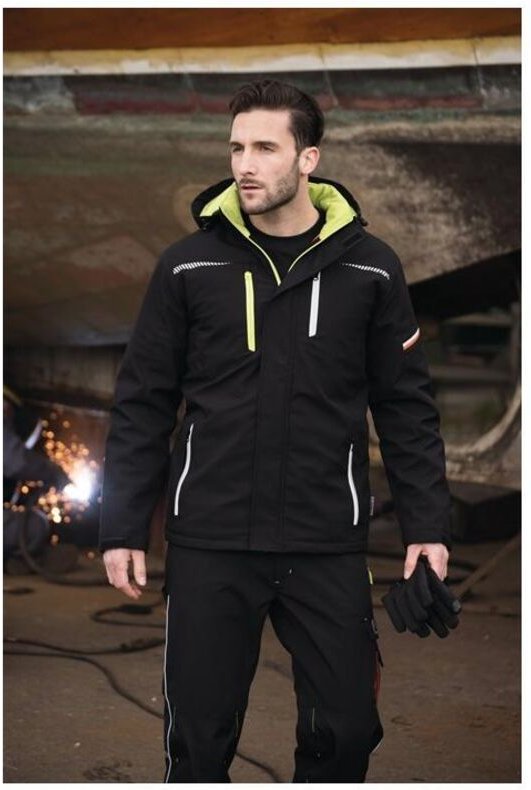 Terrax Workwear - Softshell-Berufsparka Gr.XL schwarz/limette terrax 61534-1048-XL