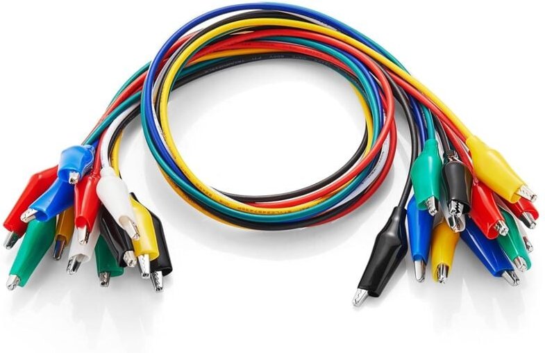 Dolaso - 12-teiliges Set mit elektrischen Krokodilklemmen, 6-farbiges Premium-Messleitungsset, flexibler 22-AWG-Kupferdr...
