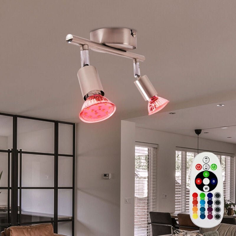Decken Strahler verstellbar Esszimmer Lampe Fernbedienung bunt im Set inklusive rgb led Leuchtmittel