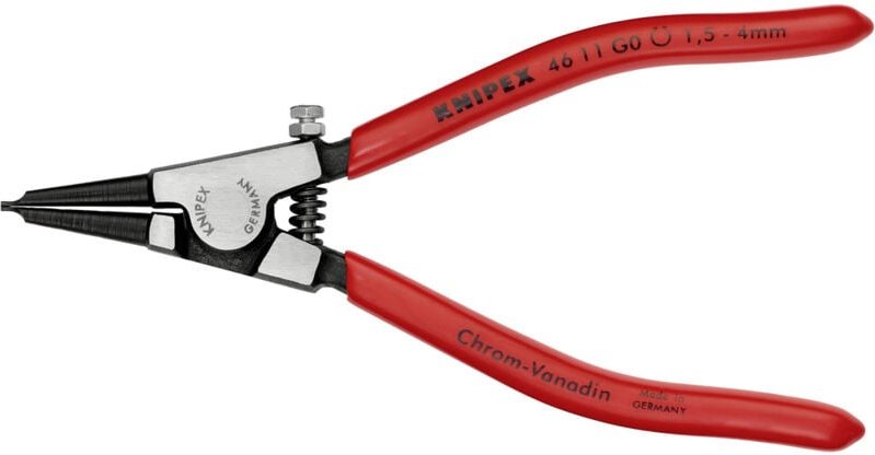 46 11 G0 Seegeringzange Passend für (Seegeringzangen) Außenringe 1.5-4 mm Spitzenform (Detai - Knipex