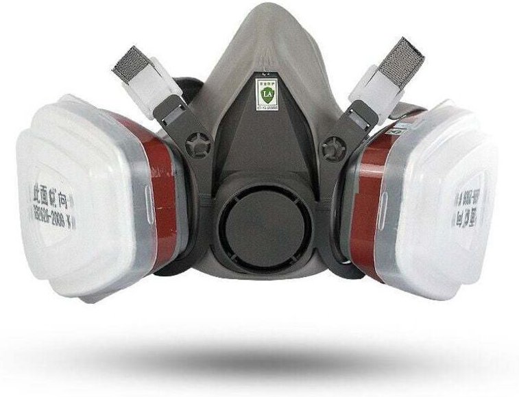 Mascarilla de protección respiratoria reutilizable, antipolvo y antigases, con filtros para pintar, trabajar, bricolaje ...