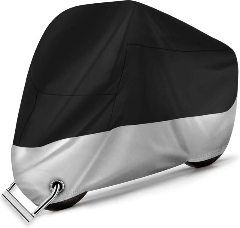 Motorradabdeckung - 210D Oxford-Gewebe, wasserdicht, atmungsaktiv, Motorradabdeckungen mit 2 Schlosslöchern, Diebstahlsc...
