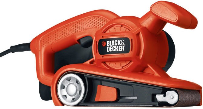 Black+decker KA86-QS - Kabelgebundener Bandschleifer, 720W, Geschwindigkeit 206 m/min, Staubauffangbeutel, Schleifbereic...