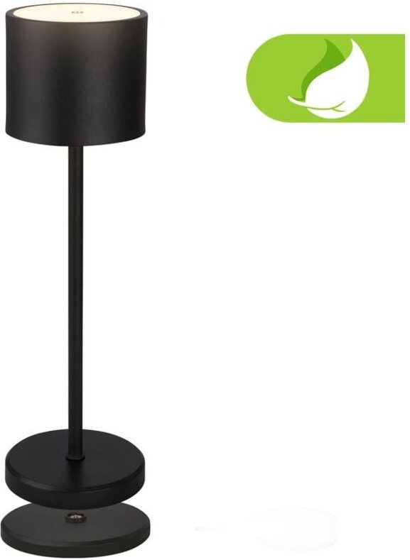 Sigo led Tischlampe kabellos IP44, Dimmbar, Touch, Kabellos, Spritzwasserschutz, Anthrazit, Ø12,5 x 39,5 cm - Briloner