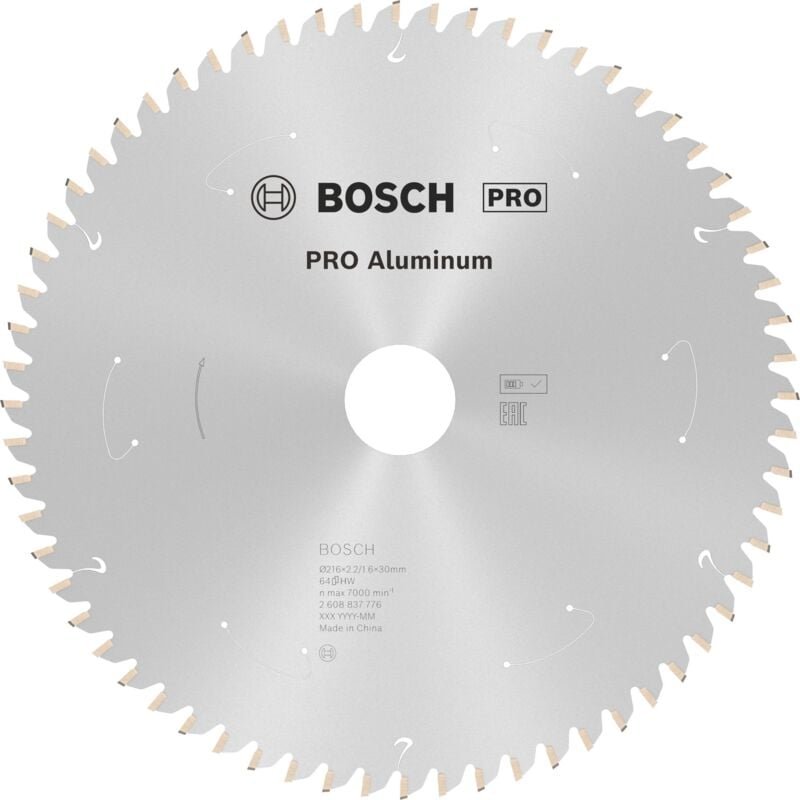 Pro Aluminium cordless Kreissägeblatt, 216 x 2,2 x 30 mm, T64 - Bosch