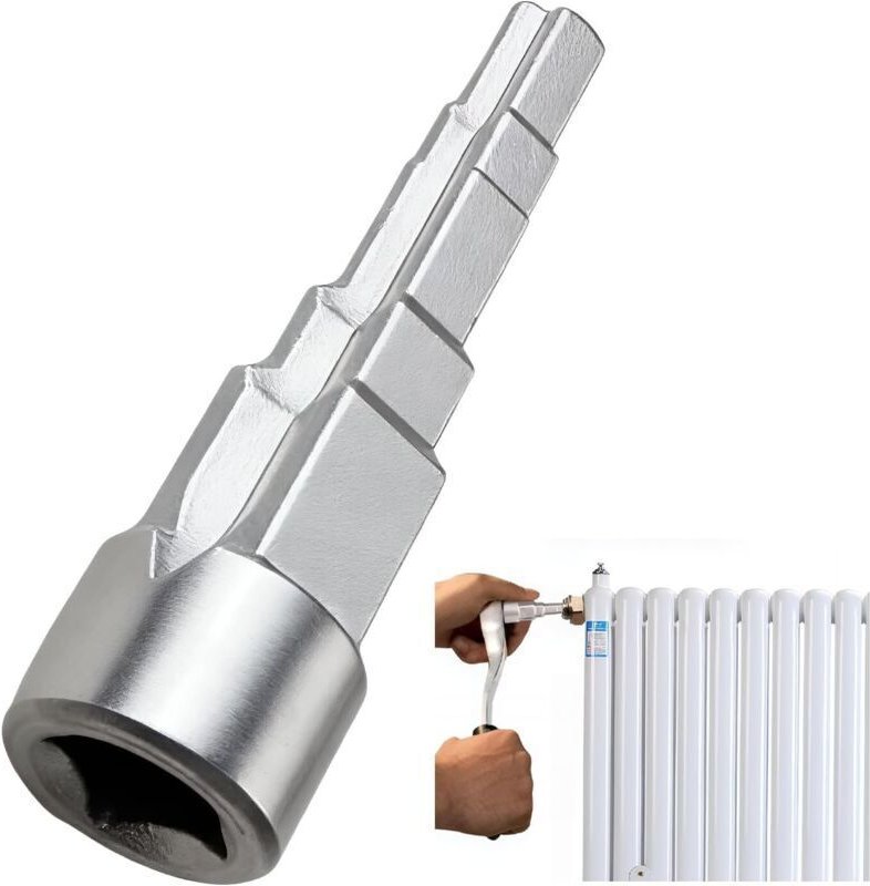 1/2"-Universal-Stufenschlüssel, 5 Stufen, für die Installation von Heizungsanlagen und Heizkörpern, Ratschen-Stufenschlü...