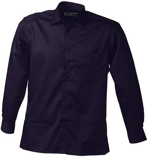 James&nicholson - jn Mens Business Shirt lang JN606 100%BW, aubergine, Größe l