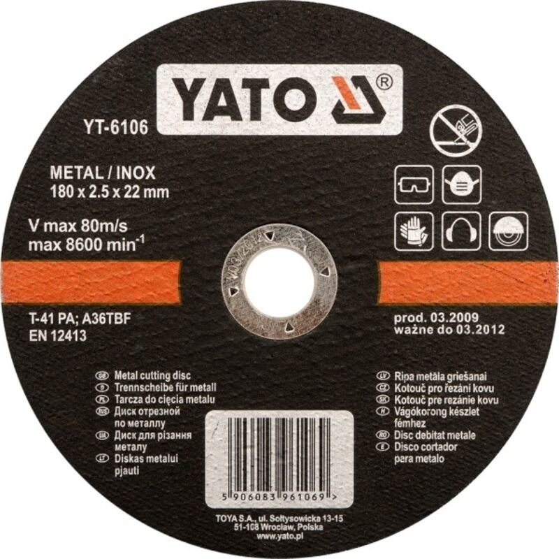 Yato - Edelstahl-Trennscheibe 125x1,2x22 mm YT-6103