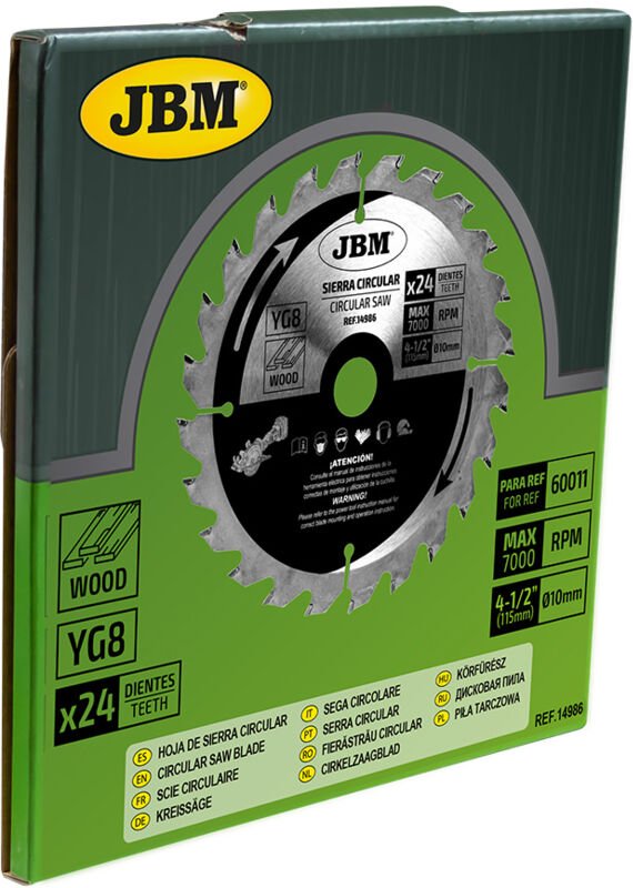 Kreissägeblatt 24T 115mm. für holz für ref. 60011 JBM 14986
