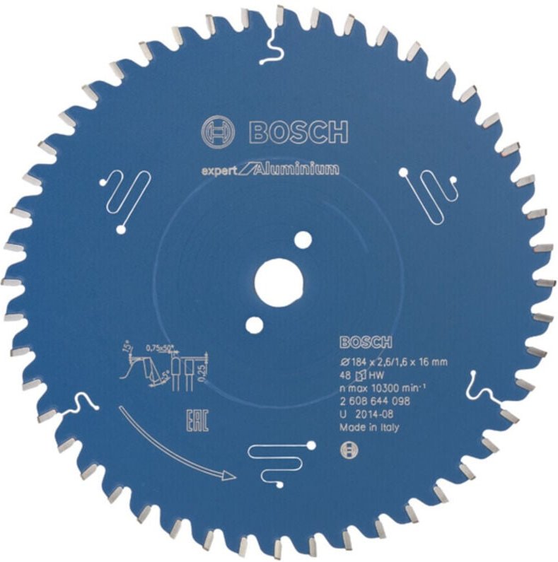 Kreissägebl. für Aluminium, 184 x 16 x 2,6 mm, 48 z - Bosch