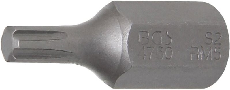 Bgs Technic - Bit Länge 30 mm Antrieb Außensechskant 10 mm (3/8') Keil-Profil (für ribe) M5