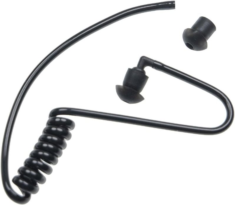 Vhbw - Security Schallschlauch Ohrhörer 2 x Ohrstöpsel, schwarz / transparent kompatibel mit Headset, Funkgerät - unauff...