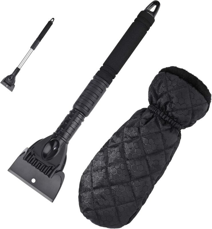 DOLASO Auto-Teleskop-Eisschaufel, Schneeräumer für Auto, Windschutzscheiben-Frostkratzer, Autofenster-Schaber, Eiskratze...