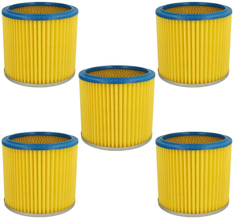 5x Faltenfilter kompatibel mit Einhell ypl 1400, YPL-1400, ypl 1400/30, ypl 1400/30, ypl 1400 Staubsauger - Patronenfilt...