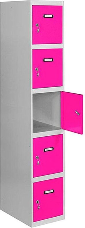 Simonrack Metall-Schrankschrank in Rosa und Grau mit 5 Türen