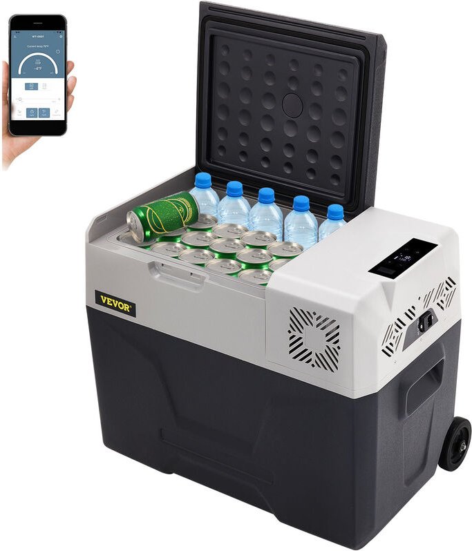 VEVOR 30L Autokühlschrank Kompressorkühlbox Edelstahl Urlaub Isolierbox Mini Kühlschrank Kühlbox Auto und Steckdose