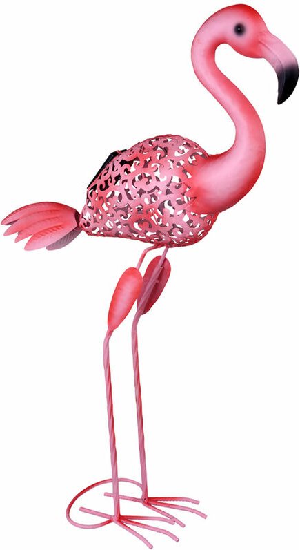 Solarlampen für Außen Figur Garten Skulptur Außenleuchte Solar Gartenlampen Flamingo Form, mit Erdspieß pink, 1x LED, H ...