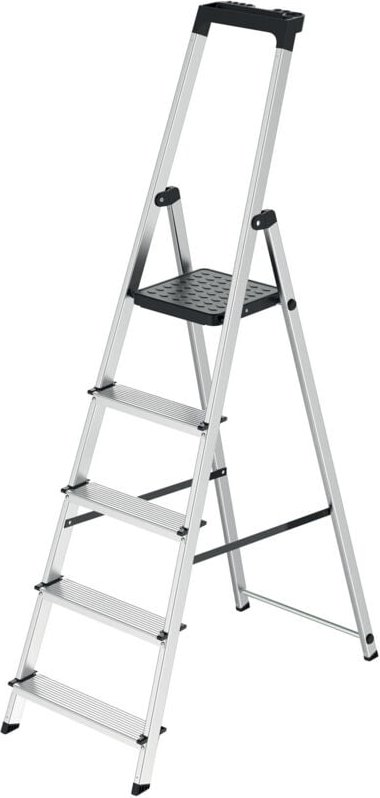 Leiter mit 5 Stufen und Arbeitsplattform Werka Pro
