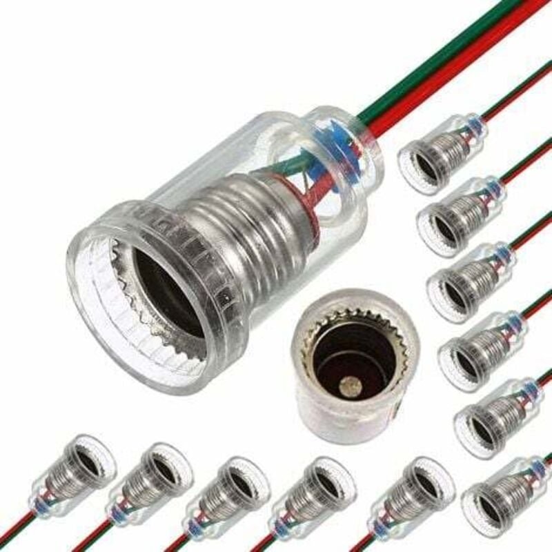 LaBlanc – 15 Stück E10-Lampenfassungen, E10-LED-Schraubmontage, kleine Lichtfassung, E10-Fassung mit kabelloser Lichtsoc...