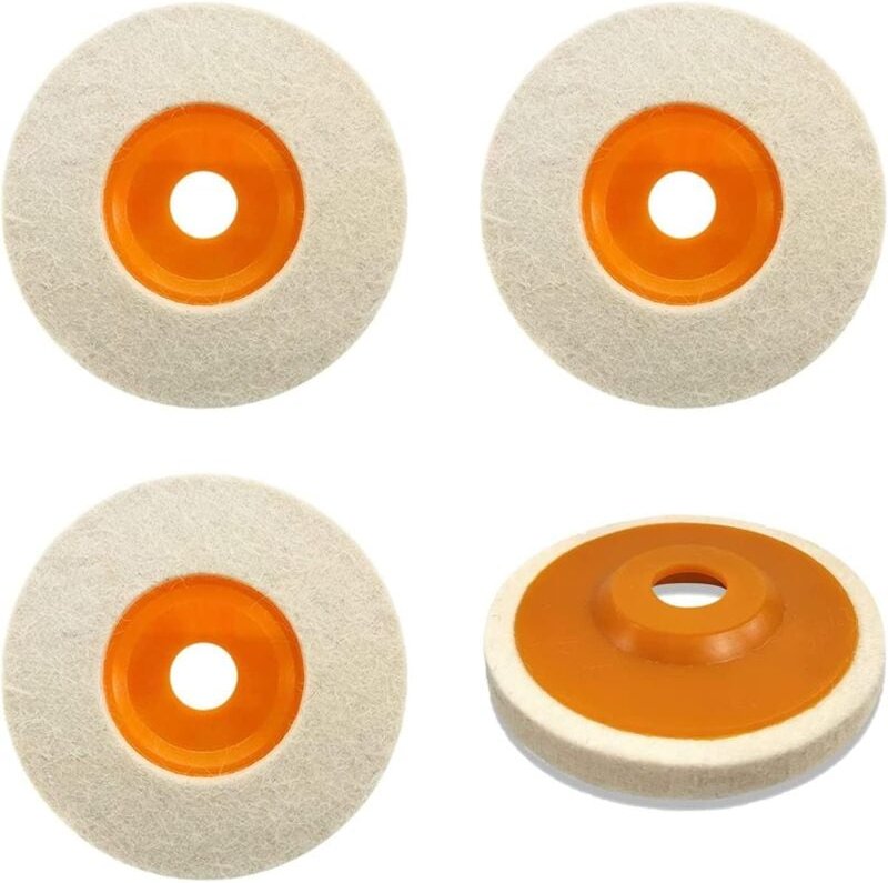 Thumbnail - Polierscheibe, 4 Stück, Durchmesser 125 mm, Schleifpolierscheibe, Wollpolierscheibe, zum Polieren von Glas, Keramik, Kun...