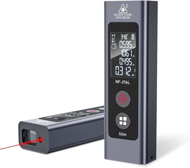 Lasermessgerät 50 m/165 ft, digitaler Laser-Entfernungsmesser mit wiederaufladbarem Typ-C-Anschluss, Einheitenumschaltun...
