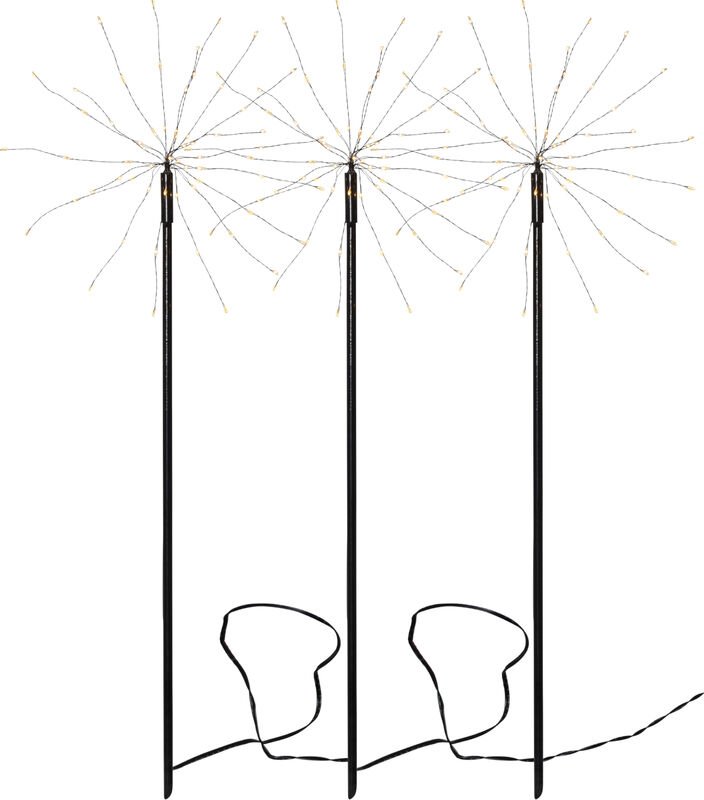 Star Trading - Firework Gartenspies Steckleuchten 3er Set, 65 cm, 180 led