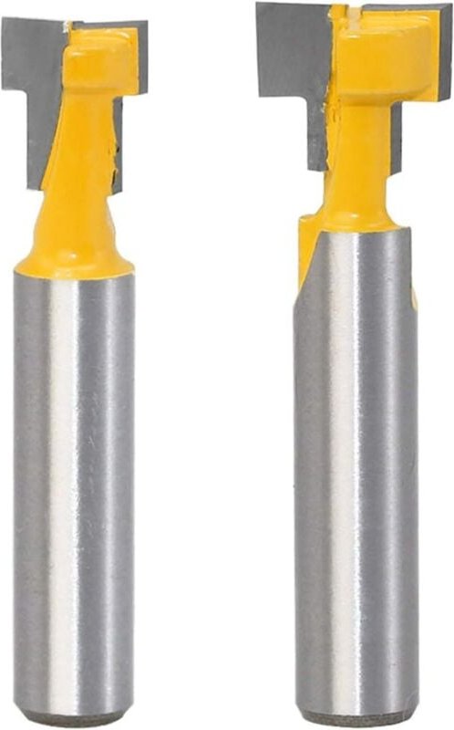 Shining House - 2PCS 8mm Queue T-Slot Router Bit Set Coupe de Bois T-Slot Fraises à Rainurer en t à Bois Pour 9.52mm et ...