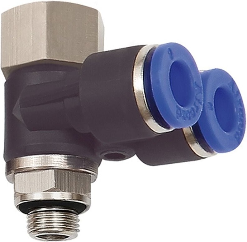 Riegler - Y-Winkelsteckverschraubung »Blaue Serie« drehbar, g 3/8 i./a.