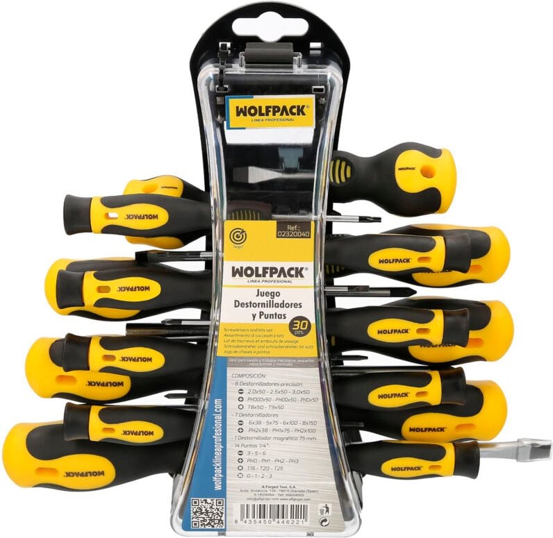 Juego Destornilladores y Puntas Con Soporte. 30 Piezas