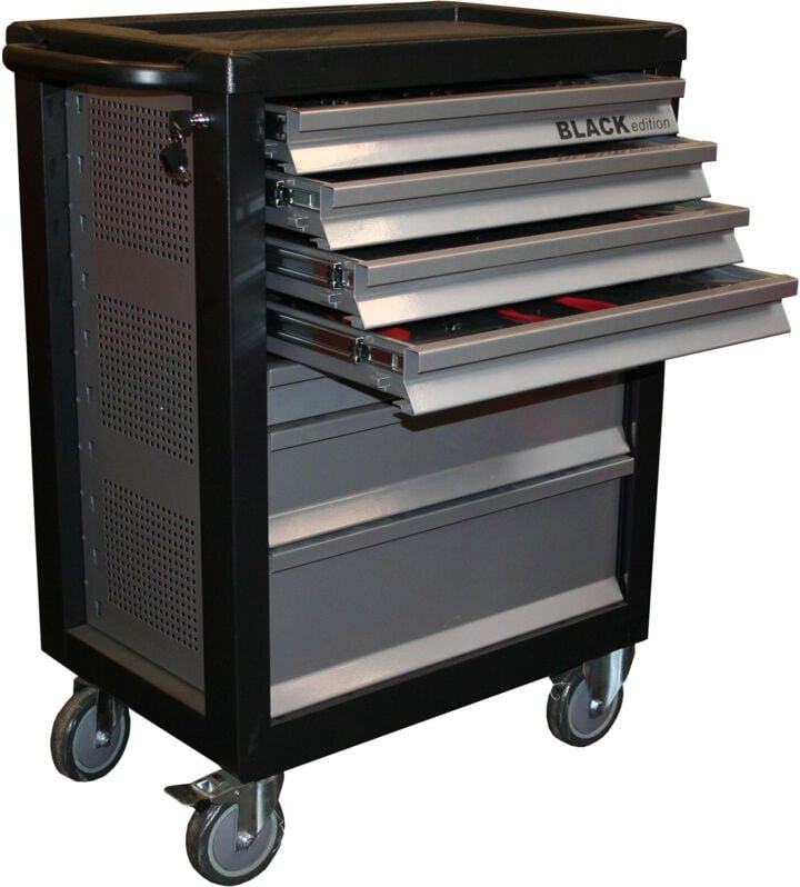 Benson Tools Werkzeugwagen mit 7 Schubladen und 1125 Teilen, inklusive Steckschlüsselsätzen, Schraubendrehern und Zangen...